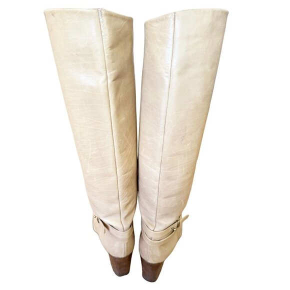 Joan & David Couture Narrow Leather Pull On Tan Boots sz(7) - Picture 4 of 8